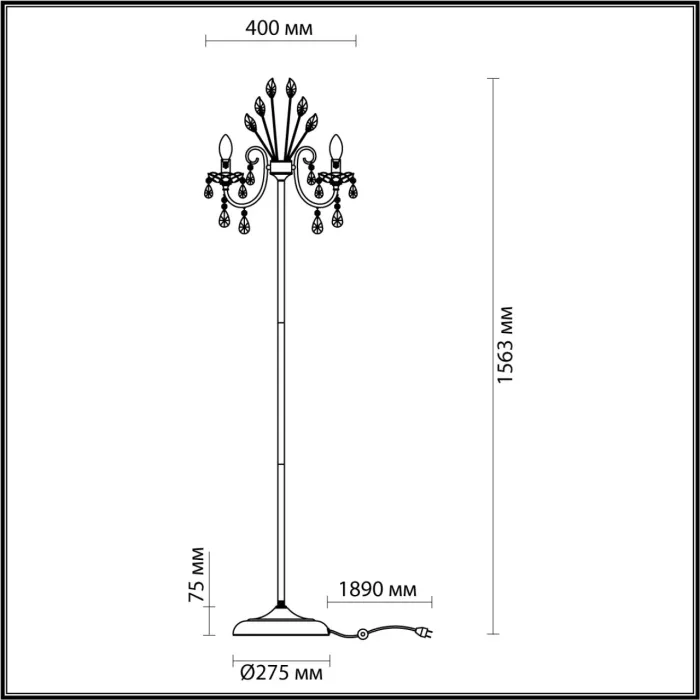 4977/3F ODL Торшер E14 3*40Вт 220В IP20 HALL | Дом Декора